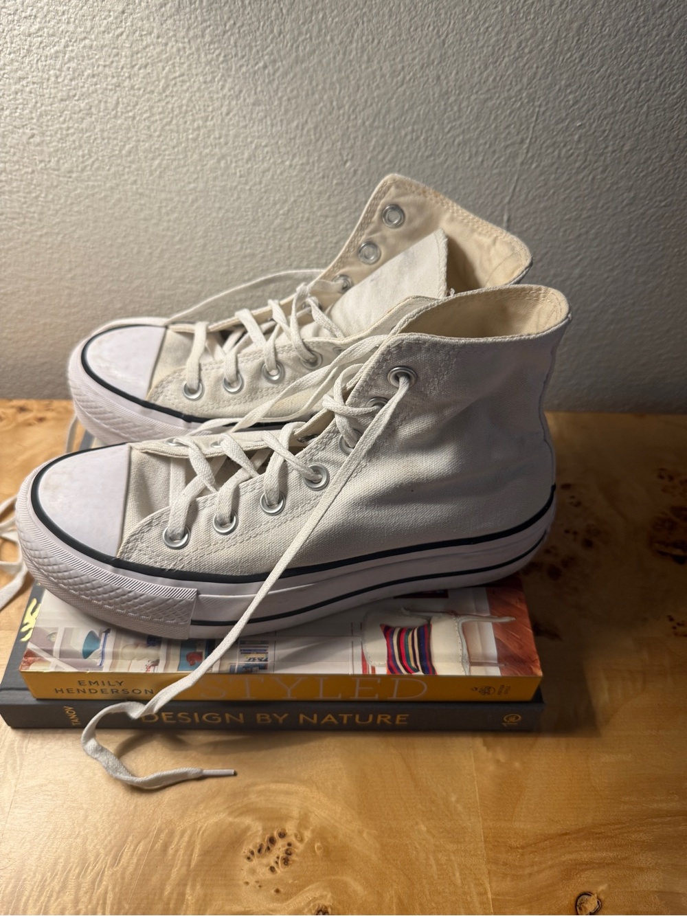 Chunky Converse High-Top Sneakers in Off-White and Black
